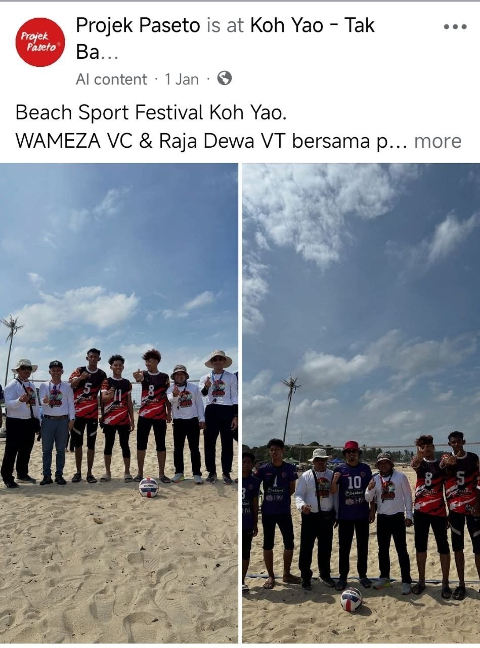 Aktiviti bola tampar pantai Projek Paseto