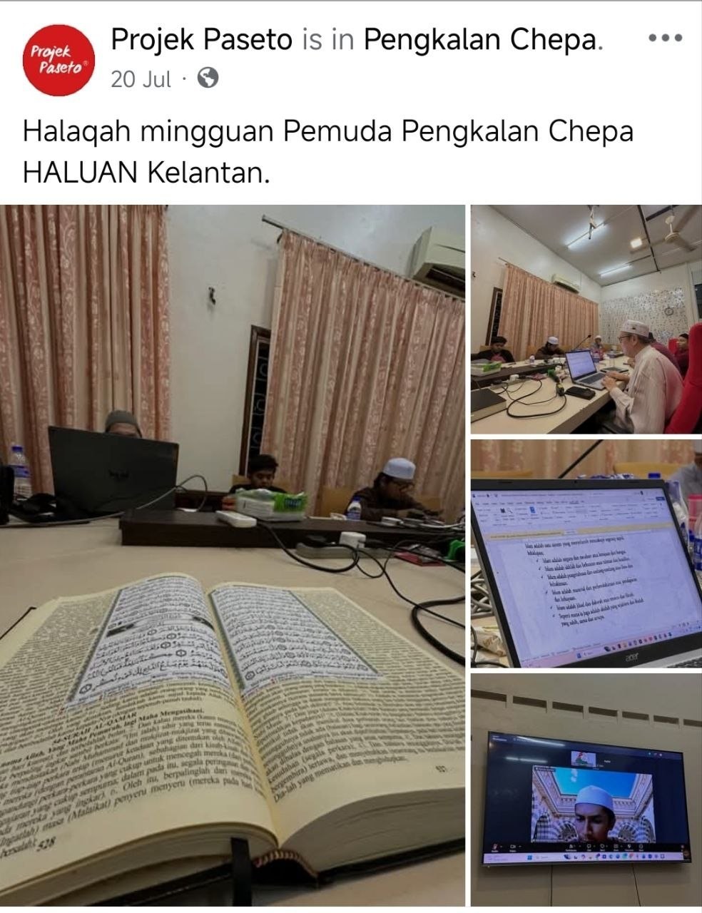 Halaqah dan majlis ilmu Projek Paseto